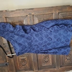 LOVER & FRIENDS Navy Eyelet Dress Size M